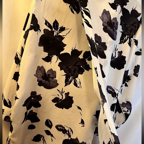 SIMPLY VERA WANG 3/4 Sleeve Black Purple White Floral Top Sz XL EUC - Picture 10 of 12
